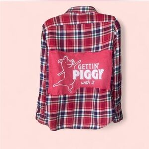 Upcycled Repurposed Plaid American Living Shirt S